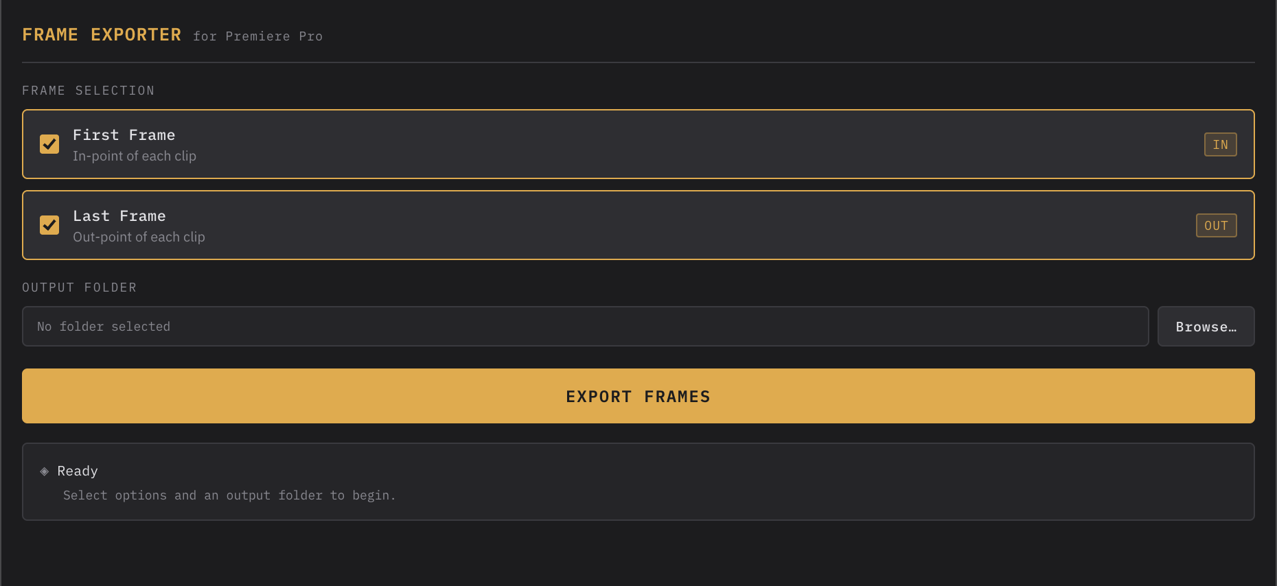 UXP Frame Exporter for Premiere Pro